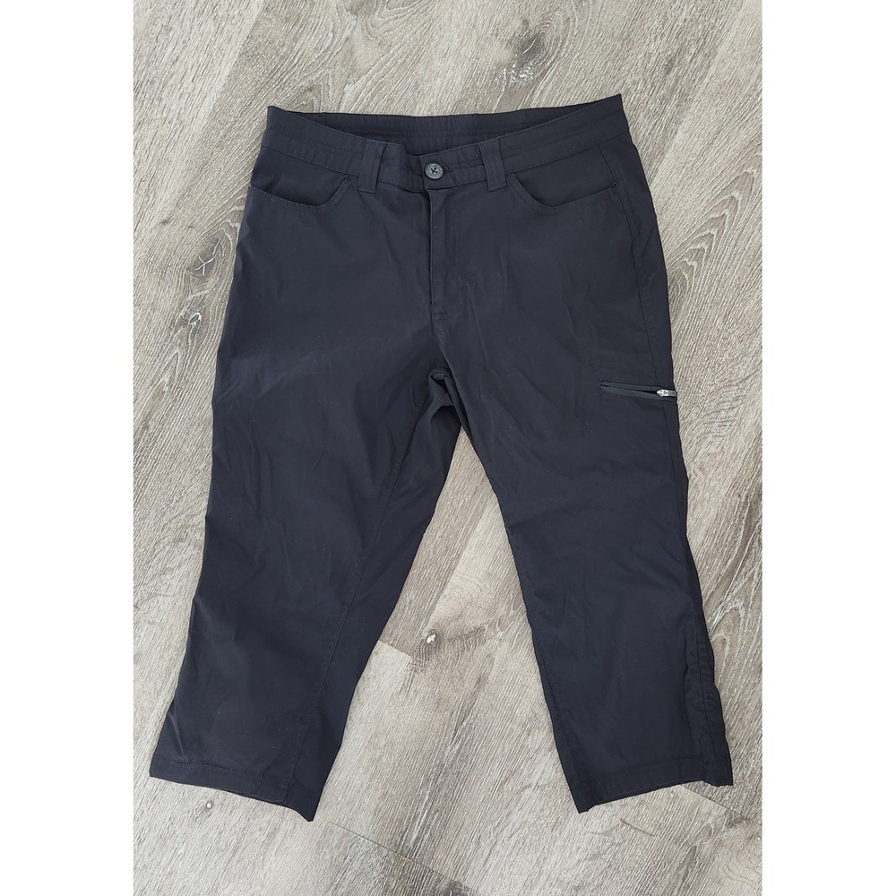 Eddie Bauer Travex Horizon Capri Pants Black Women 6 Hiking Outdoor Cropped